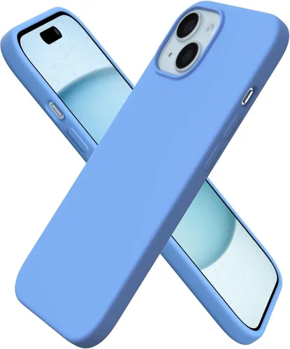 Vista 19 de ORNARTO Funda compatible con iPhone 15 Plus de 6.7 pulgadas, silicona líquida delgada de 3 capas cubierta completa de goma de gel suave, funda
