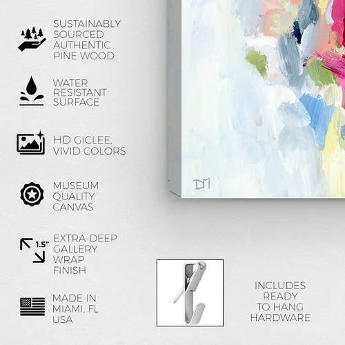Vista 7 de The Oliver Gal Artist Co. Mi Alegria - Lienzo decorativo para pared, 12 x 12 pulgadas, envuelto en galería