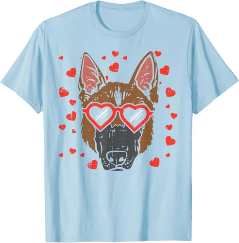 Vista 113 de Camiseta de regalo para perro con cara de pastor alemán, Negro, S