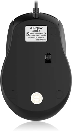 Vista 4 de YUMQUA G222 - Mouse silencioso para computadora, paquete de 2 ratones USB ópticos con cable, 800/1200 DPI, hogar y oficina, computadora