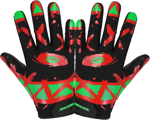 Vista 17 de AIGEVTURE Guantes de fútbol para jóvenes, guantes receptores para niños, guantes de fútbol adhesivos para niños y niñas