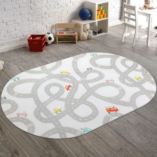Vista 17 de STARUIA Alfombra de juego para niños, 60 x 32 pulgadas, ultra antideslizante, alfombra educativa para niños, alfombra de coche lavable