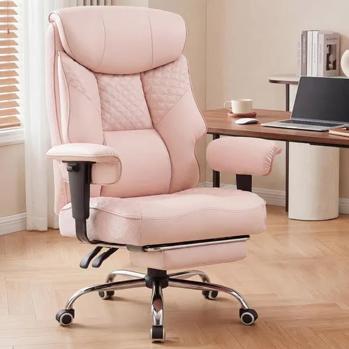 Vista 15 de GTRACING Silla de oficina grande y alta de 400LBS, ergonómica, de tela, diseño de lujo con relieve, silla para juegos con reposapiés, apoyabrazos