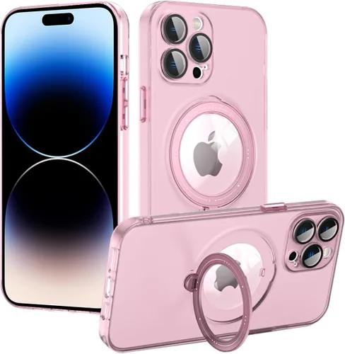 Vista 16 de Funda para iPhone 12, compatible con MagSafe, con protector de lente de cámara y kiskstnad ligera y translúcida mate, borde suave, a prueba