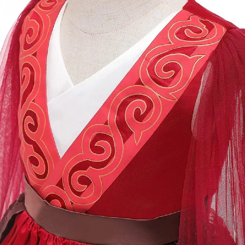 Vista 4 de Quenny Disfraz de Halloween para niños, vestidos mulan, vestidos de encaje para niñas
