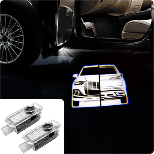 Vista 12 de 2 luces de logotipo HD para puerta de automóvil, proyector LED, luz de sombra de puerta, luz de bienvenida, emblema láser, logotipo, luces de charco
