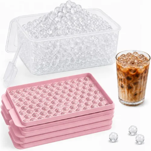 Vista 10 de Mini bandejas de cubitos de hielo para congelador con tapa, pequeña bandeja Azul claro