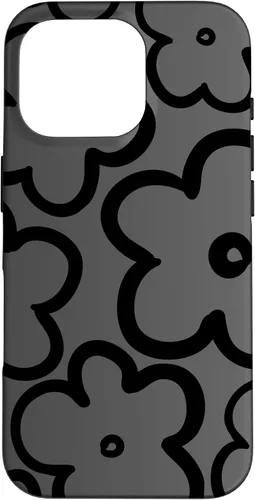 Vista 20 de Cute Flower Pattern Wildflower Charcoal Grey Black Floral Case for iPhone 17