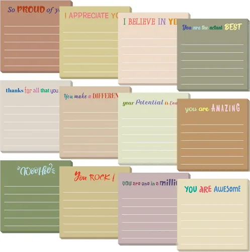 Vista 29 de Yinder 12 notas adhesivas inspiradoras, bonitas notas adhesivas motivacionales, regalos de agradecimiento a los empleados, a granel para profesores