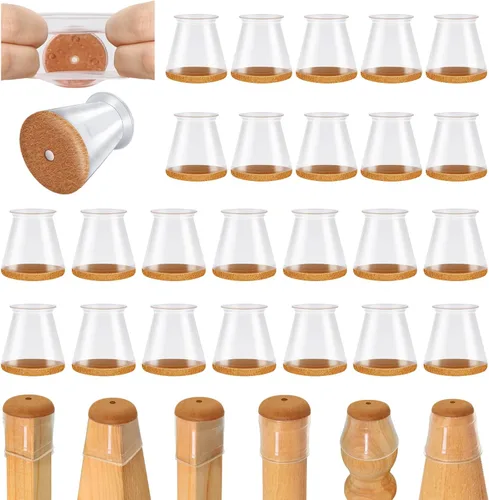 Vista 25 de 24 protectores de suelo para patas de silla para suelos de madera dura, cubiertas de silicona para proteger suelos de baldosas de madera, parte