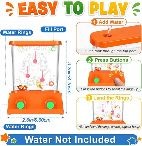 Vista 3 de Zhanmai Juego de agua de mano, 16 unidades, mesas de agua para lanzar anillos de agua para playa, juguete de fiesta, entretenimiento divertido, sin