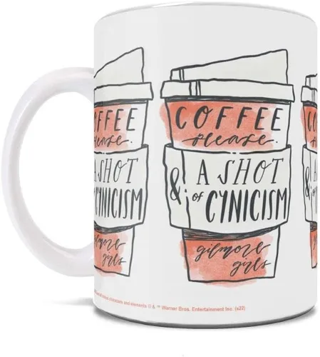 Vista 489 de Trend Setters Friends the Television Show – 25 años – Mercancía oficial – Taza de café o té de cerámica blanca de 11 onzas – perfecta para regalar