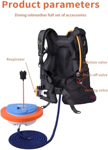 Vista 3 de GOYOJO Buceo Snorkel Ventilador Sin Tanque Portátil Subacuático Recargable Tanque de Buceo Compresor de Aire Impermeable (Q2A-39.4 ft)