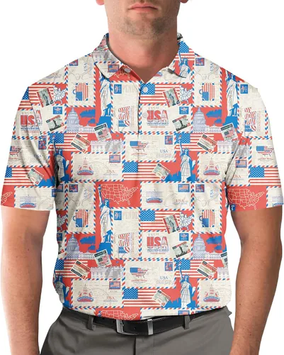 Vista 4 de Camisetas de golf divertidas para hombres, polo para hombres, camisetas de golf de manga corta para equipo, regalos para amantes del golf