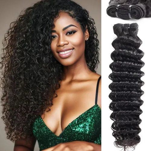 Vista 28 de Manojos de cabello humano ondulado profundo de 12, 14, 16 pulgadas, paquetes de ondas de agua, 100% sin procesar, 10A, cabello humano virgen