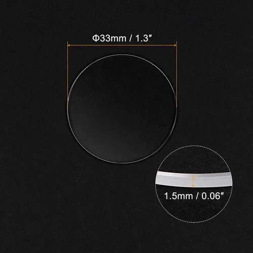 Vista 2 de uxcell Reloj Cristal Zafiro Cristal Cristal Redondo Plano 1.299 in Dia. 0.059 in Espesor Piezas De Repuesto