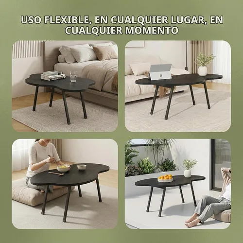 Vista 7 de Mesa de centro plegable, mesa de centro moderna de mediados de siglo, mesa de sala de estar, mesa central irregular en forma de nube, mesa plegable
