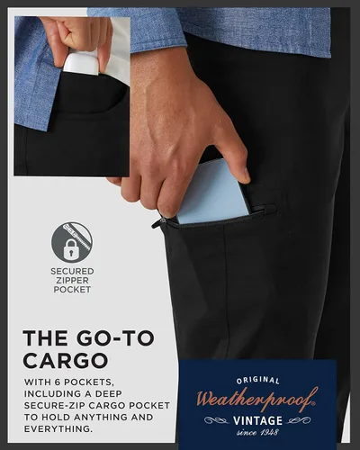 Vista 3 de Weatherproof Vintage Pantalones cargo para hombre Pantalones cargo casuales para hombre, pantalones de senderismo para hombre, pantalones