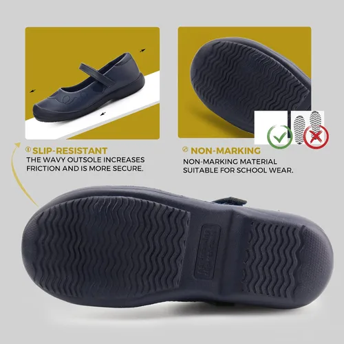 Vista 4 de firelli Zapatos de uniforme escolar Mary Jane para niña, zapatos de vestir cómodos para niñas