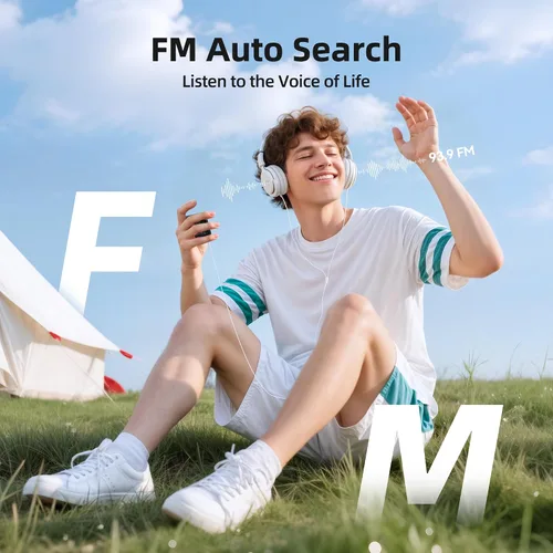 Vista 5 de AGPTEK Reproductor MP3 de clip de 16 GB con Bluetooth, A53PL reproductor de música portátil con radio FM, barajar, no necesita teléfono