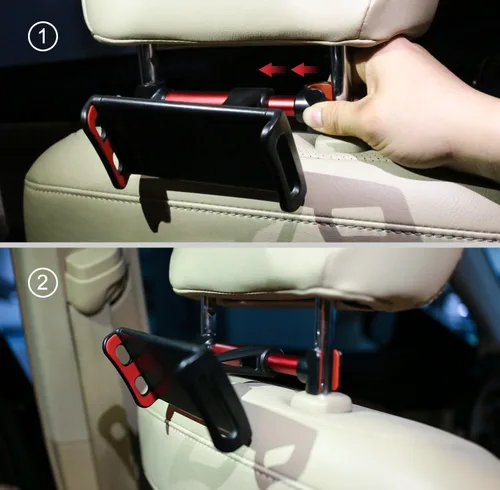 Vista 7 de MoKo Soporte para reposacabezas para teléfono/tableta, soporte ajustable para tableta para dispositivos de 4 a 12.9 pulgadas, compatible con iPhone