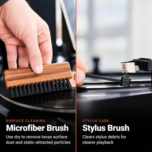 Vista 5 de Vinyl Buddy Kit de limpieza definitivo de discos de vinilo de 5 piezas Incluye: limpiador de discos - Cepillo de terciopelo, microfibra y lápiz