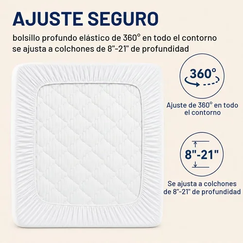 Vista 5 de CozyLux Cubrecolchón individual, parte superior de algodón, relleno