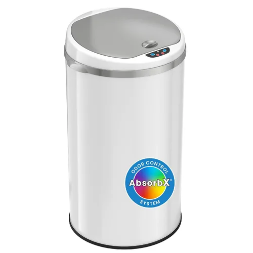 Vista 11 de iTouchless Cubo de basura de 4 galones con filtro de olor AbsorbX y fragancia de limón, contenedor de basura automático sin contacto, perfecto