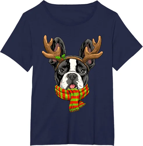 Vista 14 de Camiseta de Navidad para perro Bulldog Francés, Negro, S