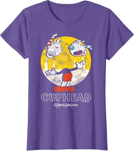 Vista 19 de Cuphead Camiseta con Mugman Head Malabarismo Negro