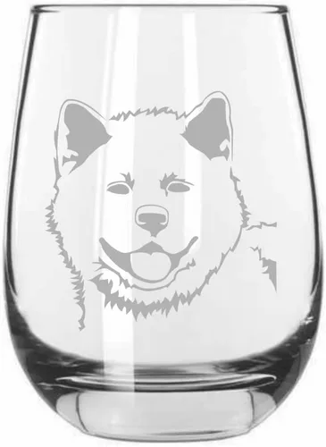 Vista 531 de Shar Pei (chino) - Vaso de vino sin tallo grabado para perro, 15.25 onzas