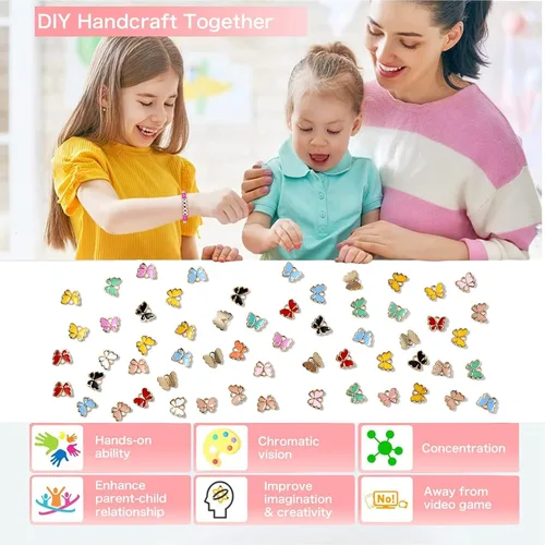 Vista 3 de DanLingJewelry Dijes esmaltados de formas surtidas para hacer pulseras, collares, joyas, Metal
