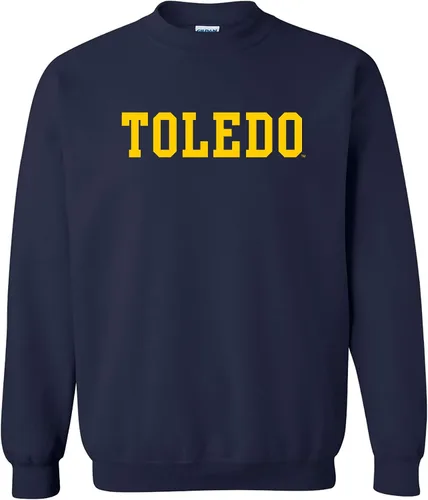 Vista 36 de UGP Campus Apparel NCAA Bloque Básico, Cuello Redondo Color del Equipo, Colegio, Universidad Cremalleras Akron Navy