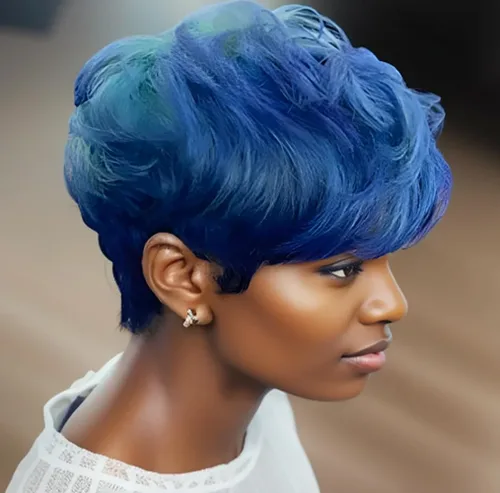 Vista 9 de Pixie Cut Wigs with Bangs Synthetic Wigs for Black Women Pixie Wig Short Haircuts (Nicelatus - 1057)