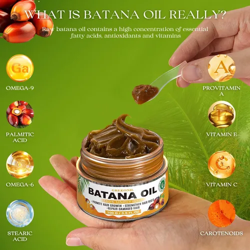Vista 3 de GREEONIL Aceite de batana para el crecimiento del cabello, 100 % puro, prensado en frío, tratamiento orgánico para el cabello y cuero cabelludo