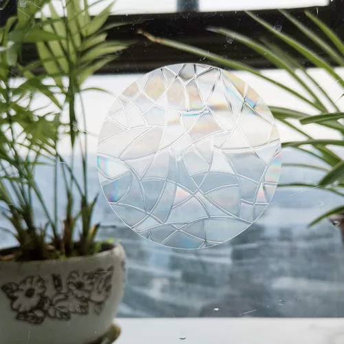 Vista 4 de Calcomanías estáticas para ventana de anillo y círculo, anticolisión, para ataques de pájaros, calcomanías de conciencia de cristal, para evitar que