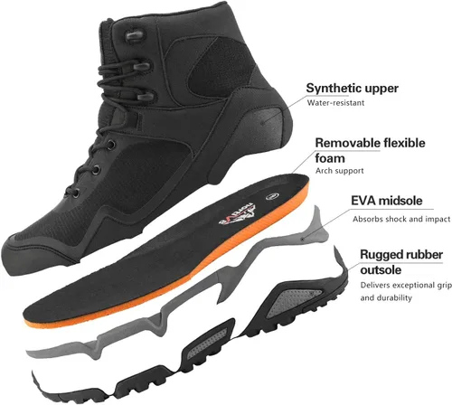 Vista 4 de NORTIV 8 Botas de senderismo impermeables para hombre, zapatos de montañismo para mochileros