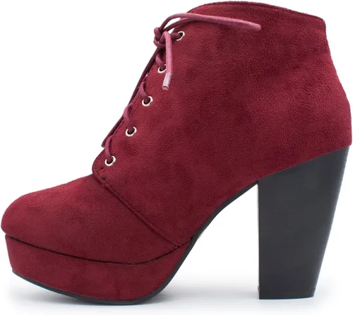 Vista 3 de Forever Link modelo Camille-86 - Botines con cordones y tacón grueso para mujer