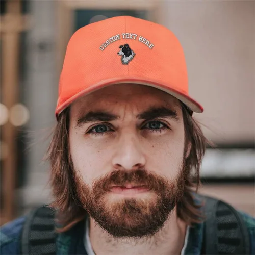 Vista 5 de Gorra de béisbol personalizada Border Collie Head Face Embroidery Dad Hats para hombres y mujeres
