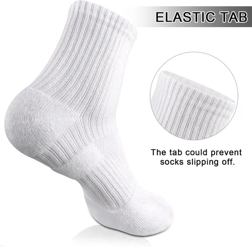 Vista 4 de COOPLUS Calcetines tobilleros para mujer, atléticos, acolchados, de algodón, para correr, 6 pares