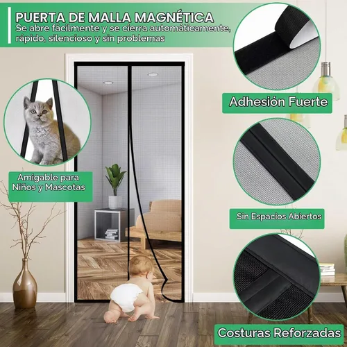 Vista 6 de RELIANCER Pantalla Magnética de Puerta de Fibra de Vidrio, Se Ajusta a Puerta de Tamaño 30"x78", Malla de Puerta de Cierre Automático con Imanes
