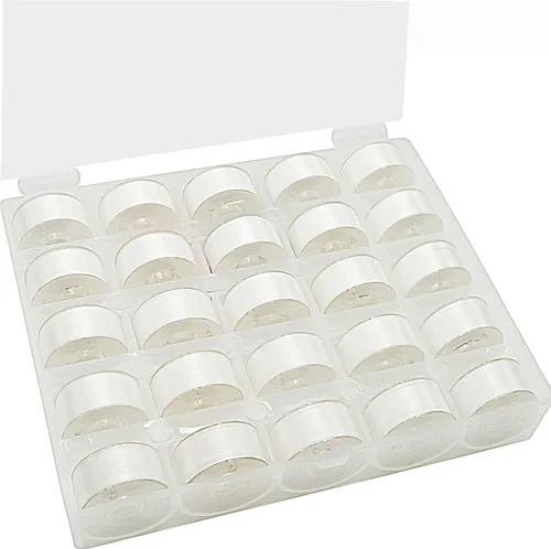 Vista 11 de New Brothread 25 piezas de colores surtidos 70D/2 (60WT) hilo de bobina preenrollado tamaño A SA156 para bordado y máquina de coser DIY hilo de 60WT