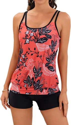 Vista 18 de B2prity Conjunto de traje de baño tankini para mujer con control de abdomen 08