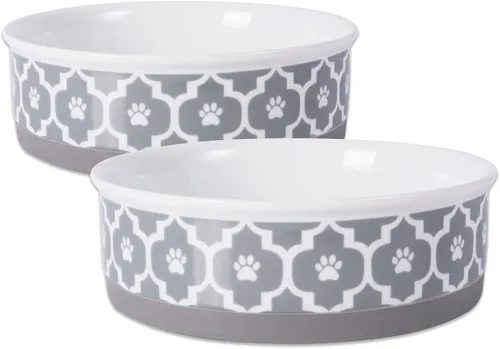 Vista 34 de Recipiente y contenedor para mascotas Bone Dry Lattice Collection, plato único, pequeño, 4.25x2 pulgadas, aguamarina