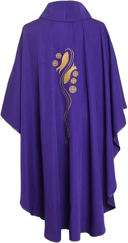 Vista 8 de BLESSUME Celebrant Casulla Iglesia Púrpura Misa Vestiduras