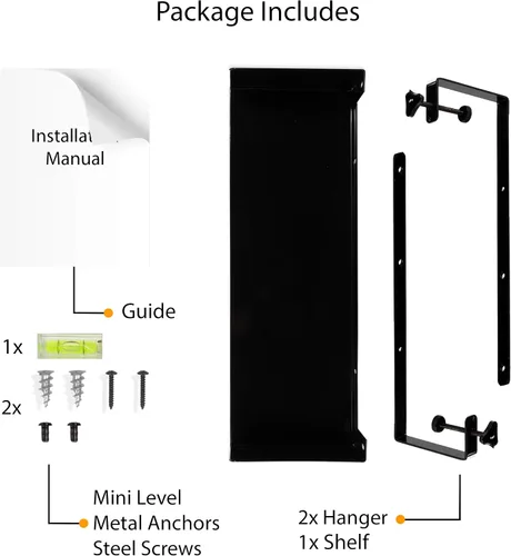 Vista 6 de Wallniture Bali - Estantería colgante para cubículo y organizador de escritorio de oficina en casa, negro, metal