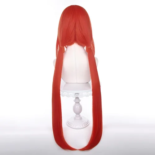 Vista 5 de Peluca de pelo sintético largo y liso de anime para Halloween, Navidad, moda diaria, cómic con y espectáculo de cosplay