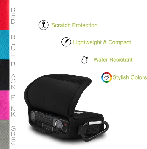 Vista 6 de MegaGear Funda de neopreno ultra ligera para cámara compatible con Panasonic Lumix DMC-ZS7 - Negro