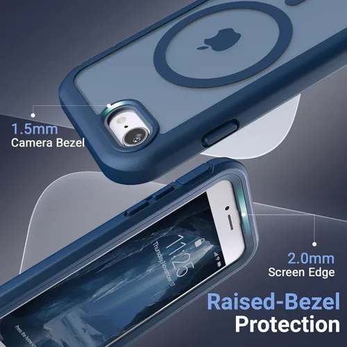 Vista 7 de Funda magnética para iPhone SE 3ª y 2ª [protector de pantalla] [compatible con MagSafe] [protección contra caídas de grado militar]