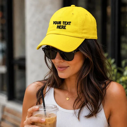Vista 3 de Gorra de béisbol suave personalizada, sombrero personalizado con texto personalizado, gorras de algodón estilo dad hat para hombres y mujeres